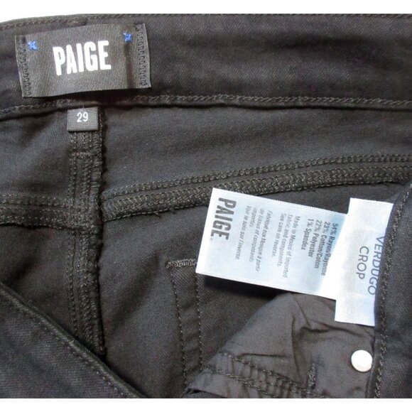 NWT Paige Verdugo Crop in Overdye Black Ultra Skinny Transcend Stretch Jeans 29 - Picture 4 of 9